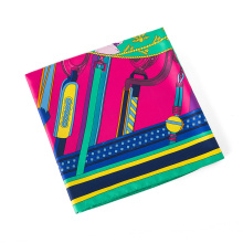 Novos projetos multicoloridos selas impressão cachecol moda senhora falso lenço de seda 130x130 cm grande lenço quadrado